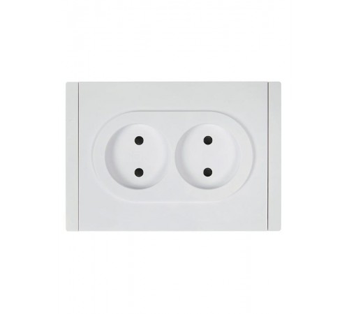 FORTE&PIANO Розетка 2-я без заземления, со шторками безвинтовое крепление 10А FP225 белый  FP-R23-10-1-K01  IEK