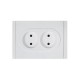 FORTE&PIANO Розетка 2-я без заземления, со шторками безвинтовое крепление 10А FP225 белый  FP-R23-10-1-K01  IEK