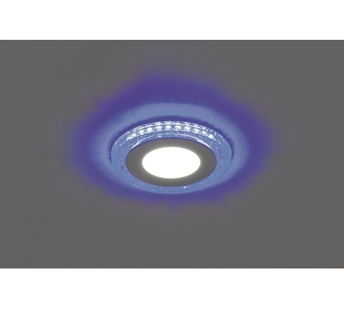 Светильник светодиодный встраиваемый круг AL2330, 9W, 720Lm, белый (4000К) и синий  29586  FERON