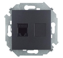 Simon 15 Графит Розетка компьютерная  RJ45 кат.5e (AMP)  1591551-038  Simon