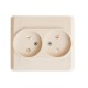 Этюд Кремовый С/У Розетка 2-ая без заземления с защитными шторками  PC16-006K  SE