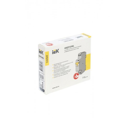 Выключатель автоматический дифференциального тока АВДТ32ML тип A С6 30мА KARAT  MVD12-1-006-C-030-A  IEK
