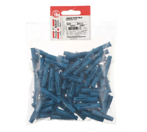 Дюбель распорный Чапай 8х40 шипы+усы (полипропилен) (100 шт) - пакет ( 0,142 кг)  117857  Tech-KREP