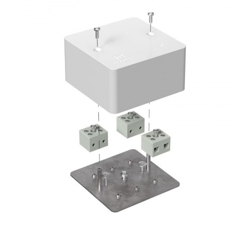 Коробка огнестойкая для кабель-канала 40-0460-FR6.0-6 Е15-Е60 (латунь) 85х85х45 IP42 6p, 6.0 мм.кв. 40-0460-FR6.0-6-Е60  Промрукав