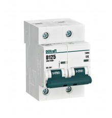 Выключатель автоматический двухполюсный ВА-201 2Р 125А характеристика D 10кА  13030DEK  DEKraft