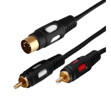 Шнур DIN 5 Pin - 2 RCA, длина 1,5 метра (GOLD)  17-2512  REXANT