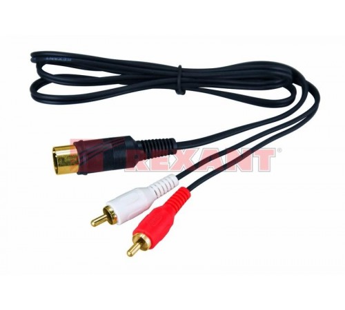 Шнур DIN 5 Pin - 2 RCA, длина 1,5 метра (GOLD)  17-2512  REXANT