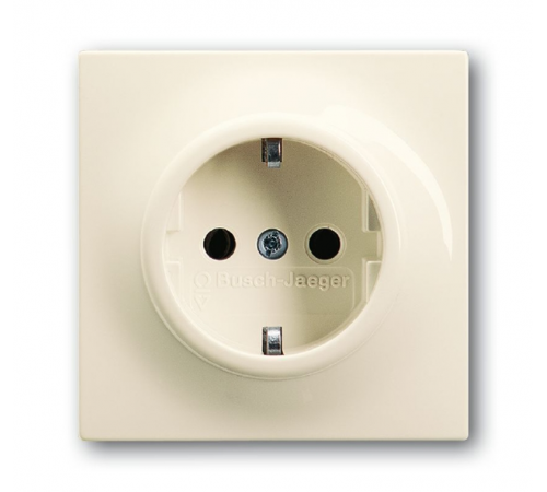 Розетка SCHUKO 16А 250В с защитными шторками, серия impuls, цвет слоновая кость  2013-0-5274   2CKA002013A5274  ABB