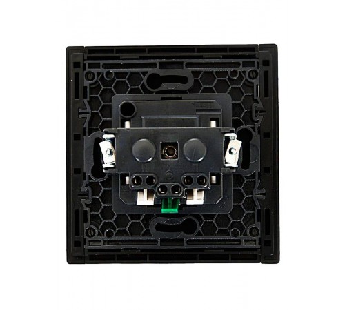 FORTE&PIANO Розетка с заземлением безвинтовое крепление 16А FP114 черный  FP-R11-16-1-K02  IEK