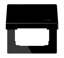 Рамка с подпружиненной крышкой для механизмов 50*50, с символом "Вилка" LS990BFKLSOCSW Jung