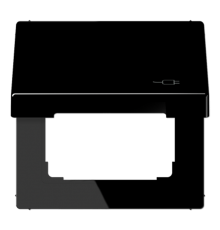 Рамка с подпружиненной крышкой для механизмов 50*50, с символом "Вилка" LS990BFKLSOCSW Jung