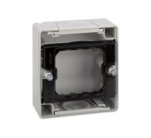 Основание под 1-местную рамку, IP55, открытый монтаж, 75*84*33мм, S44 Aqua, серый  4400751-035  Simon