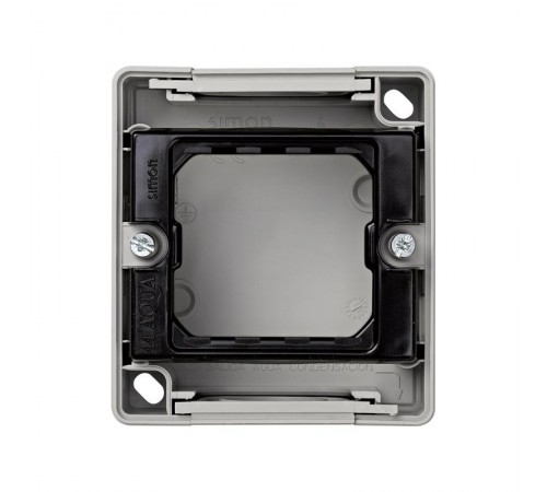 Основание под 1-местную рамку, IP55, открытый монтаж, 75*84*33мм, S44 Aqua, серый  4400751-035  Simon