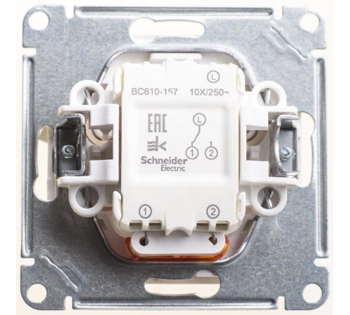 W59 Белый Переключатель 1-клавишный с подсветкой 10АХ  VS610-157-1-86  SE