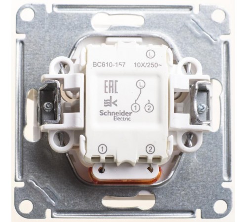 W59 Белый Переключатель 1-клавишный с подсветкой 10АХ  VS610-157-1-86  SE