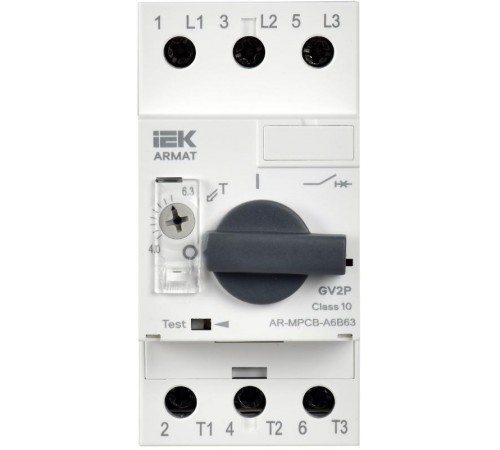 ARMAT Автоматический выключатель защиты двигателя A6 GV2P 4-6,3А  AR-MPCB-A6B63  IEK