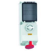 Розетка настенная с выкл + окно 16А 5р 400v 6hIP44 17163 I 17163-Bals I Bals