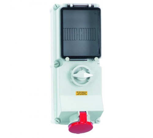 Розетка настенная с выкл + окно 16А 5р 400v 6hIP44 17163 I 17163-Bals I Bals