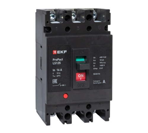 Выключатель автоматический LS125 18кА 3P 16А ProPact  mccb-125-18-3-16-ls  EKF