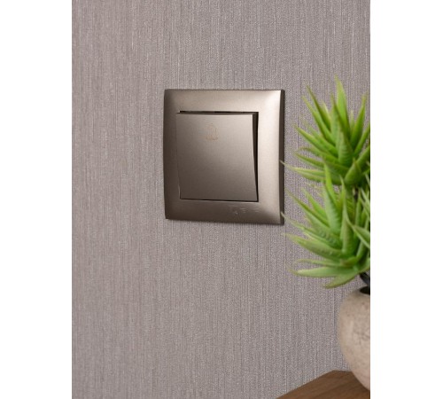 Валенсия лицевая панель кнопки звонка 10А кашемир EKF PROxima   ESV10-L-026-40   EKF