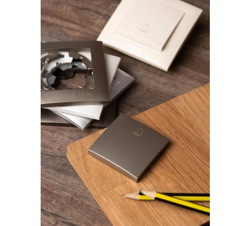 Валенсия лицевая панель кнопки звонка 10А кашемир EKF PROxima   ESV10-L-026-40   EKF