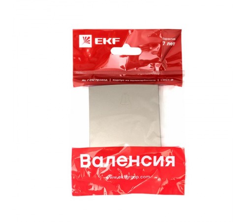 Валенсия лицевая панель кнопки звонка 10А кашемир EKF PROxima   ESV10-L-026-40   EKF