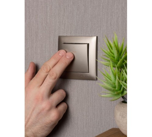 Валенсия лицевая панель кнопки звонка 10А кашемир EKF PROxima   ESV10-L-026-40   EKF