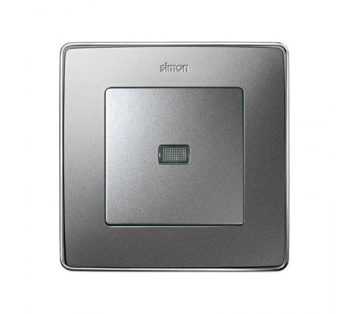 Simon 82 Клавиша для выключателя одноклавишного с подсветкой под пиктограммы, S82 Detail алюминий  8200013-093  Simon