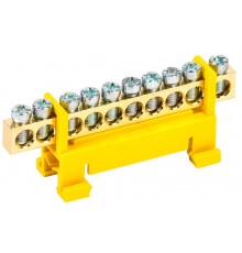 Шина PE "земля" на DIN-изоляторе тип "Стойка" ШНИ-6х9-10-С-Ж  YNN10-69-10P-K05  IEK