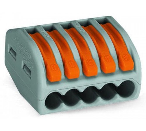 Клемма универсальная 5-проводная 0.08 - 2.5 (4)мм.кв. (уп/40шт)  222-415  WAGO