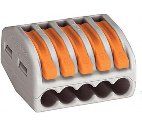 Клемма универсальная 5-проводная 0.08 - 2.5 (4)мм.кв. (уп/40шт)  222-415  WAGO