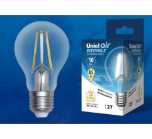 Лампа светодиодная LED-A60-10W/4000K/E27/CL/DIM GLA01TR LED диммируемая. "груша" прозр серия Air. 4000K  UL-00005182  Uniel