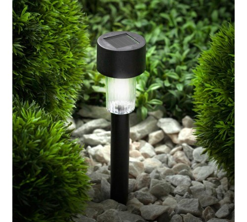 Cветильник садовый декоративный SL-PL30 на солнечной батарее, пластик, черный, 30 см  Б0018974  ЭРА