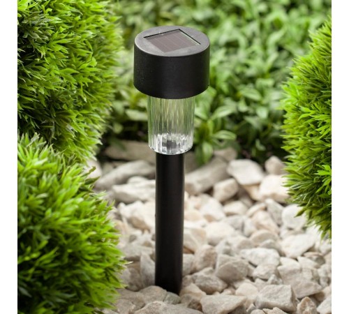 Cветильник садовый декоративный SL-PL30 на солнечной батарее, пластик, черный, 30 см  Б0018974  ЭРА