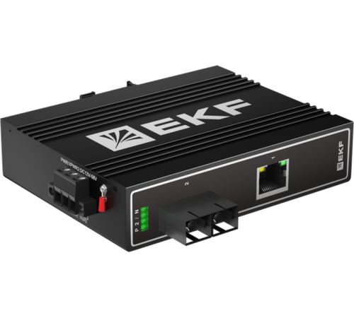 Медиаконвертер 10/100/1000Base-TX в 1000Base-X, разъем SC, двойное одномодовое оптоволокно, 1550нм TSX TSX-MC1-1GX1GT-SCEKF