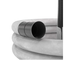 Труба двустенная гибкая дренажная 200мм, SN8, с геофильтром, перфорация 360 град., черный  141920A-8K  DKC