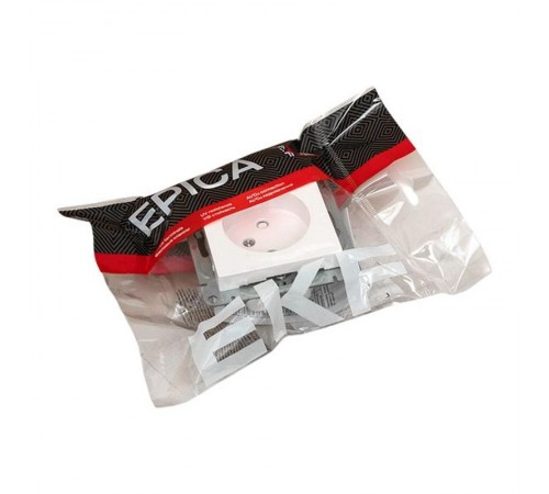 Механизм розетки, 16А, без заземления, со шторками, белый Эпика EKF  UP1-SOW-101  EKF