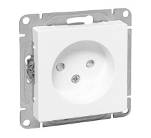 Механизм розетки, 16А, без заземления, со шторками, белый Эпика EKF  UP1-SOW-101  EKF