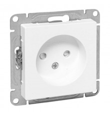 Механизм розетки, 16А, без заземления, со шторками, белый Эпика EKF  UP1-SOW-101  EKF