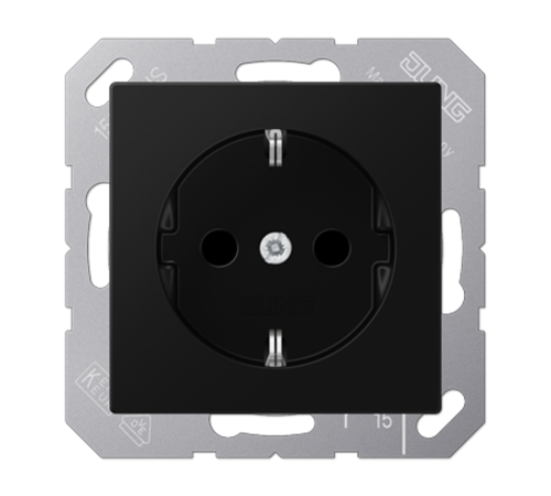 Розетка SCHUKO® 16A 250V; термопласт; черный матовый  A1520BFSWM  Jung