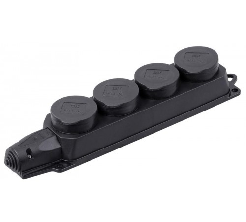 Колодка каучуковая с/з 4 гн с защитными крышками ОМЕГА РБ34-1-0м  PKR64-016-2-K02  IEK