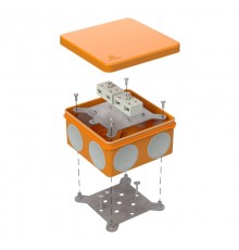 Коробка огнестойкая для о/п двухкомпонентная 60-0300-FR6.0-4-4-Р Е15-Е60 100х100х50 IP66   разветвительная 60-0300-FR6.0-4-4-Р  Промрукав