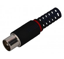 R-TV05-1  Разъем штекер TV без пайки чёрный (ПАКЕТ 1 ШТ.) (50/2000/32000)  Б0048307  ЭРА