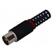 R-TV05-1  Разъем штекер TV без пайки чёрный (ПАКЕТ 1 ШТ.) (50/2000/32000)  Б0048307  ЭРА