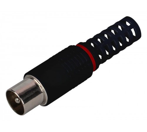 R-TV05-1  Разъем штекер TV без пайки чёрный (ПАКЕТ 1 ШТ.) (50/2000/32000)  Б0048307  ЭРА