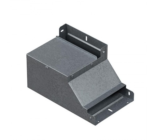 Поворот вертикальный вверх правый к лотку 100х50, толщ. 1,0 мм, Сендзимир цинк, 070415  ПВП-100х50-1,0-СЦ   Ostec