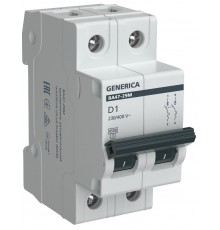 Выключатель автоматический  двухполюсный ВА47-29М 2P 1А 4,5кА D MVA21-2-001-D-G GENERICA