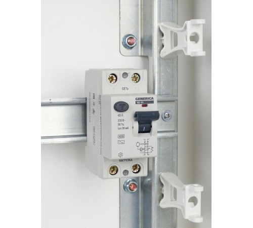 Выключатель дифференциальный (УЗО) ВД1-63 2п 40А 30мА тип AC  MDV15-2-040-030  GENERICA