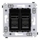 Розетка RJ-45 в стену, 5e двойная, Avanti, "Черный квадрат"  4402464  DKC