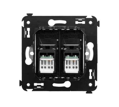 Розетка RJ-45 в стену, 5e двойная, Avanti, "Черный квадрат"  4402464  DKC